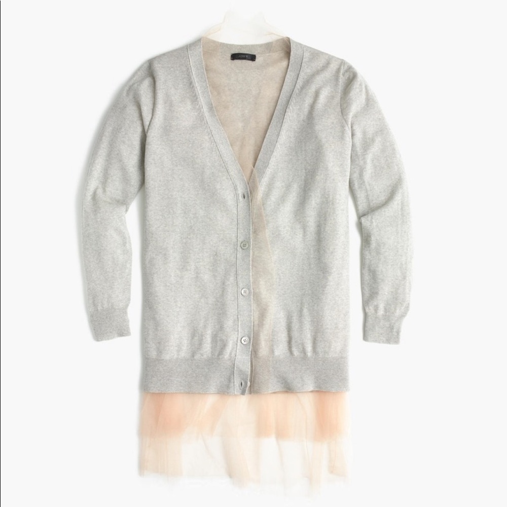 J Crew tulle hem cardigan